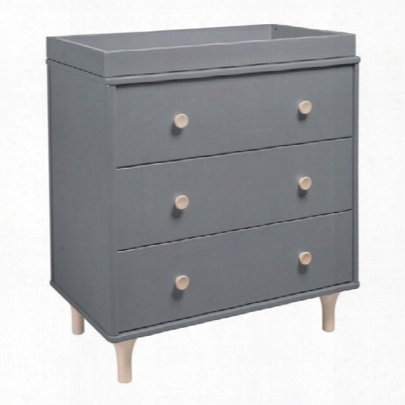 Babyletto Lolly 3-drawer Dresser Changer In Grey And Washed Natural