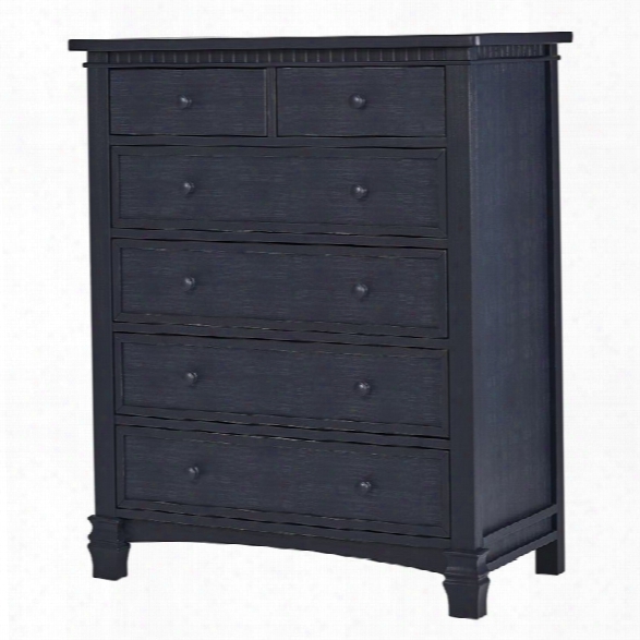 Evolur Cheyenne / Santa Fe 6 Drawer Chest In Distressed Navy