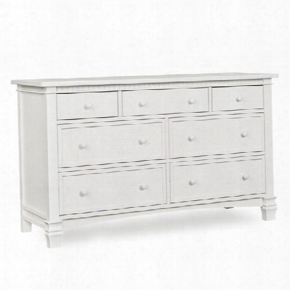 Evolur Cheyenne / Santa Fe 7 Drawer Double Dresser In Brush White