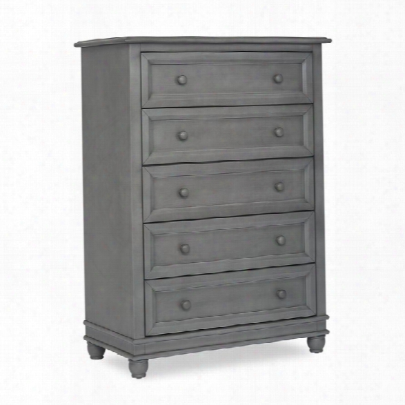 Evolur Hampton 5 Drawer Chest In Storm Grey