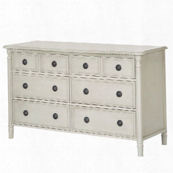 Evolur Julienne 6 Drawer Double Dresser In Cloud