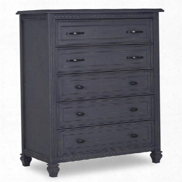 Evolur Madison 5 Drawer Chest In Weathered Grey