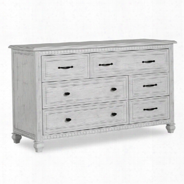 Evolur Madison 6 Drawer Double Dresser In Antique Mist