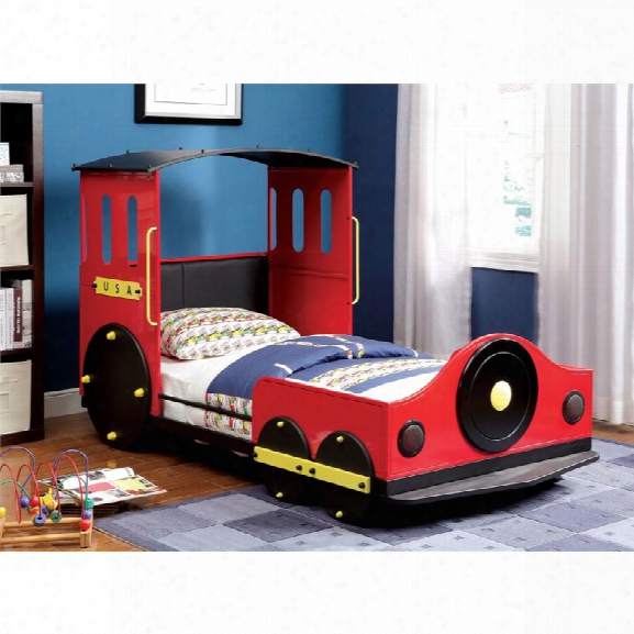 Furniture Of America Clyde Twin Metal Train Bed In Red