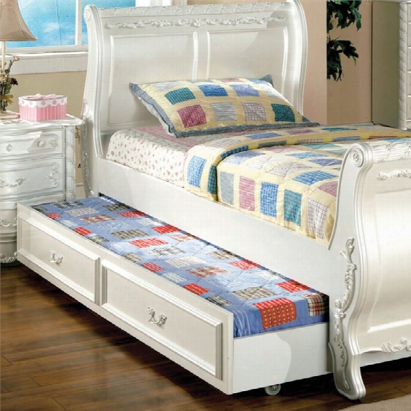 Furniture Of America Rollison Hand-brushed Trundle In Pearl White