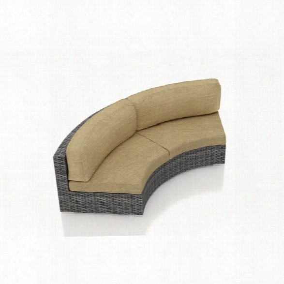 Harmonia Living District Curved Patio Loveseat In Heather Beige