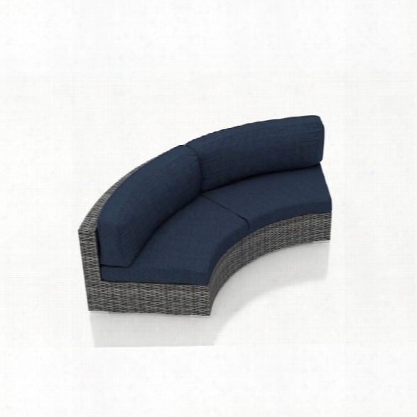 Harmonia Living District Curved Patio Loveseat In Indigo