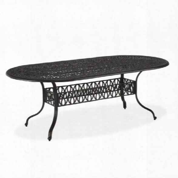 Home Styles Floral Blossom Oval Dining Table In Charcoal
