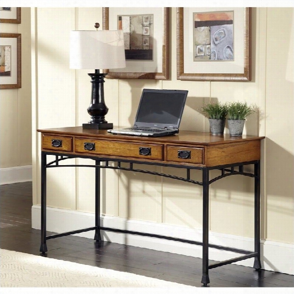 Home Styles Modern Craftsman Executive Desk In Deep Brown