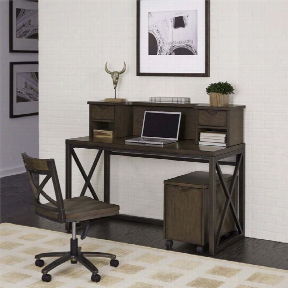 Home Styles Xcel 4 Piece Writing Desk Set In Copper
