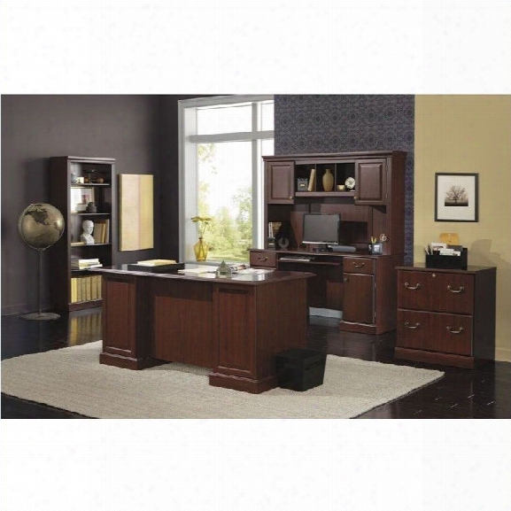 Kathy Ireland By Bush Bennington 5 Piece Office Set In Harvest Cherry