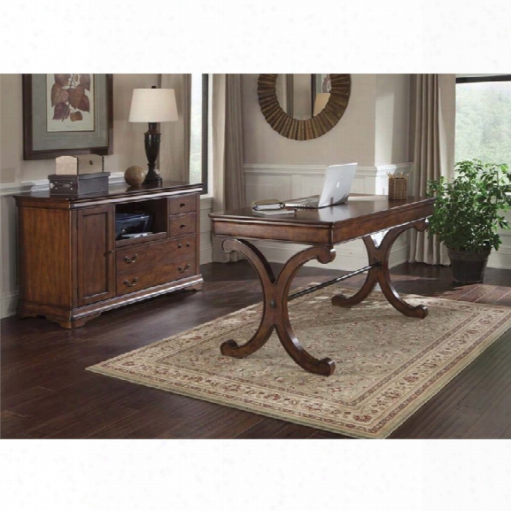 Liberty Furniture Brookview 2 Piece Home Office Set In Rustic Cherry