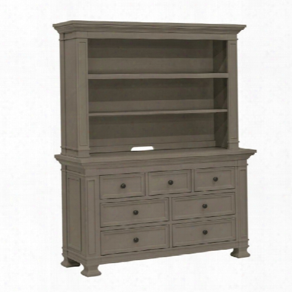 Million Dollar Baby Classic Traditional Classic Dresser With Hutch In Washed Gray