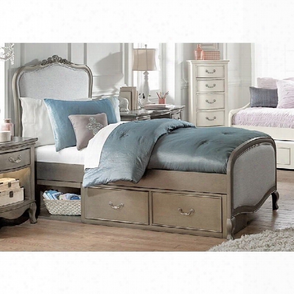 Ne Kids Kensington Katherine Twin Upholstered Storage Bed In Silver