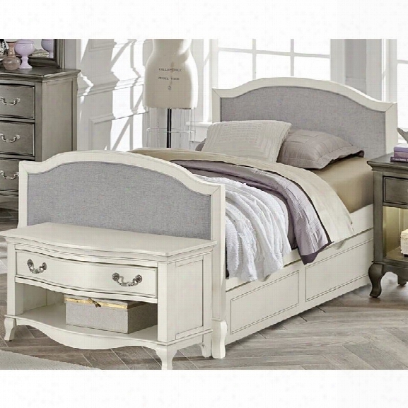 Ne Kids Kensington Victoria Twin Upholstered Bed With Trundle In White