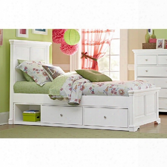 Ne Kids Walnut Street Devon Twin Storage Panel Bed In White