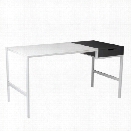 Eurostyle Diva Desk 58x28 with Drawer in White and Gray