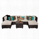 TKC Venice 7 Piece Outdoor Wicker Sofa Set in Beige