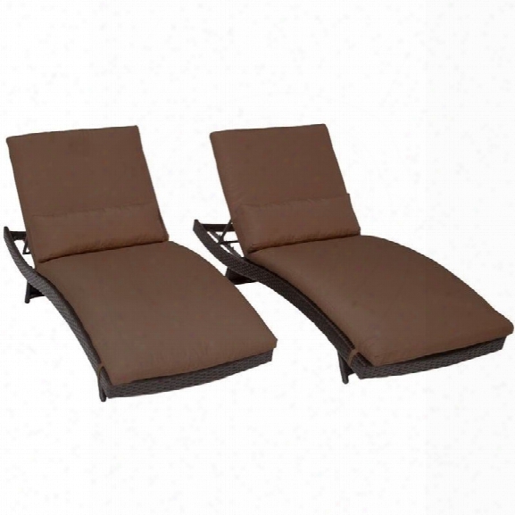 Tkc Bali Wicker Patio Lounges In Cocoa (set Of 2)