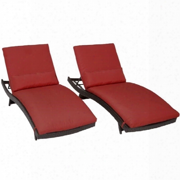 Tkc Bali Wicker Patio Lounges In Terracotta (set Of 2)