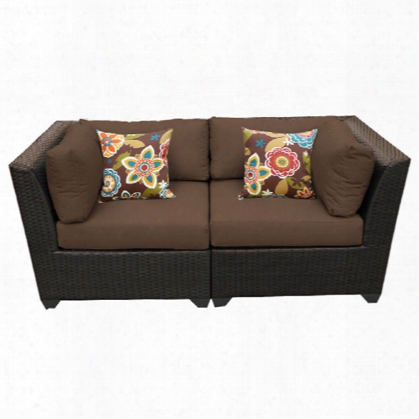 Tkc Barbados Patioo Wicker Loveseat In Dark Brown