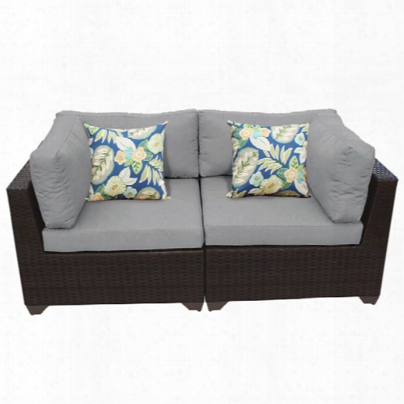 Tkc Belle Patio Wicker Loveseat In Gray