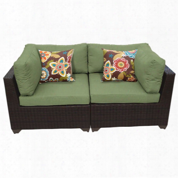 Tkc Bellle Patio Wicker Loveseat In Green