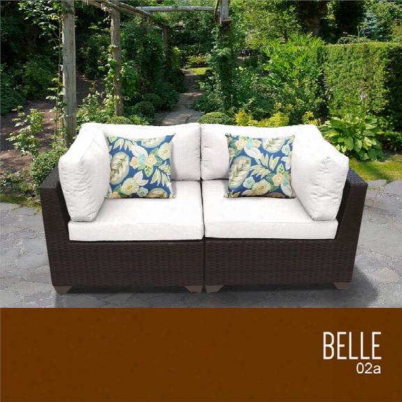 Tkc Belle Patio Wicker Loveseat In White