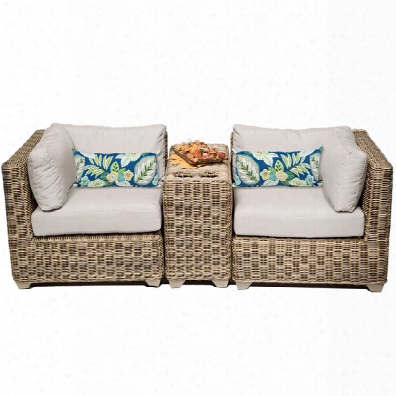 Tkc Cape Cod 3 Piece Patio Wicker Loveseat