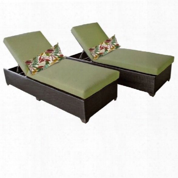 Tkc Classic Wicker Patio Lounges In Cilantro (set Of 2)