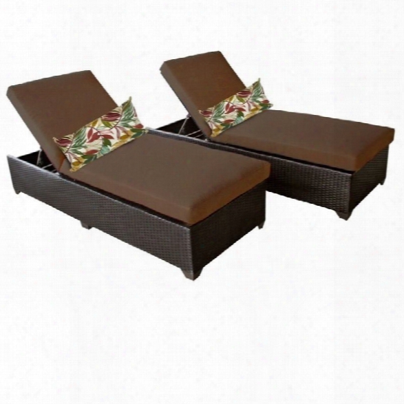 Tkc Classic Wicker Patio Lounges In Cocoa (set Of 2)