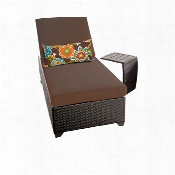 Tkc Classic Wicker Patio Lounges With Side Table In Cocoa