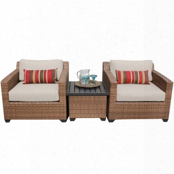 Tkc Laguna 3 Piece Outdoor Wicker Sofa Set In Beige