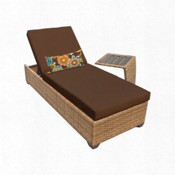 Tkc Laguna Wicker Patio Lounges With Side Table In Cocoa