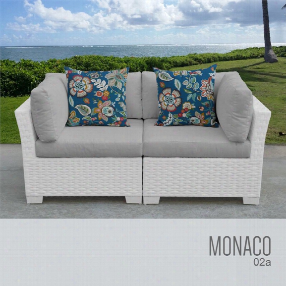 Tkc Monaco Patio Wicker Loveseat In Gray