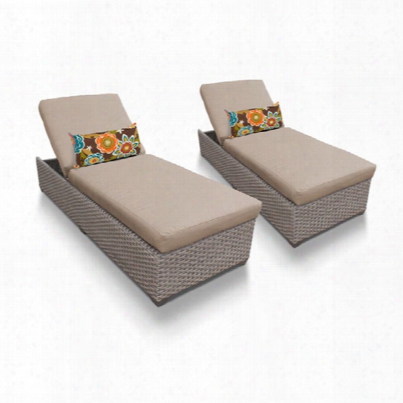 Tkc Oasis Patio Chaise Lounge In Wheat (set Of 2)