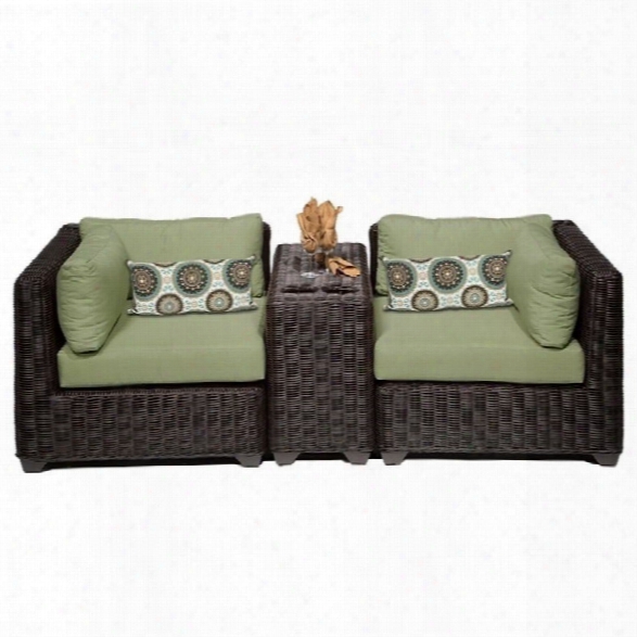 Tkc Venice 3 Piece Outdoor Wicker Sofa Set In Cilantro