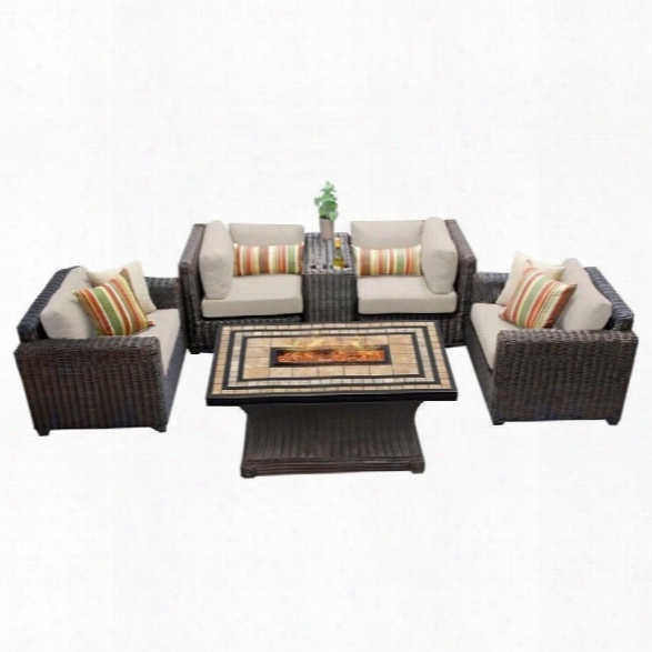 Tkc Venice 6 Piece Outdoor Wicker Sofa Set In Beige