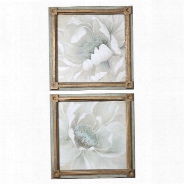 Uttermost Winter Blooms Floral Art (set Of 2)