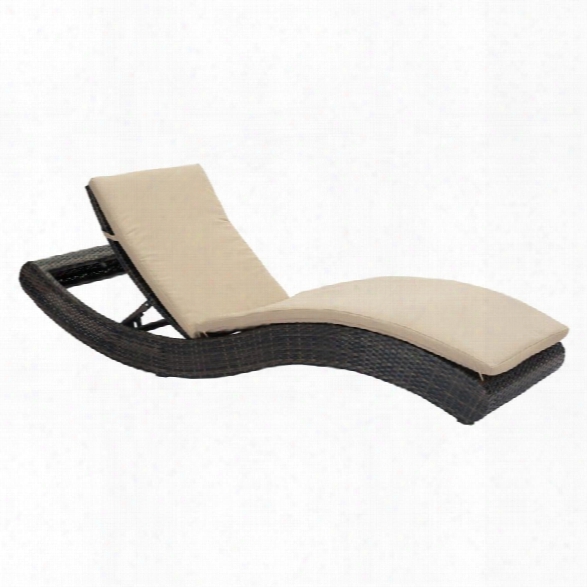 Zuo Pamelon Patio Chaise Lounge In Brown And Beige