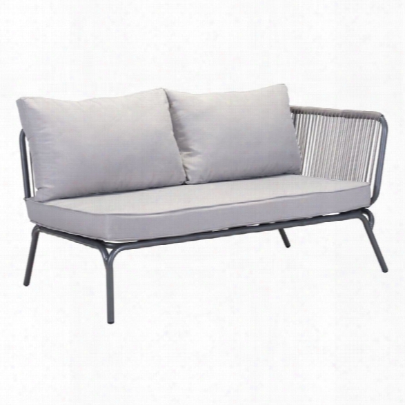 Zuo Pier Outdoor Sectional Right Loveseat In Gray