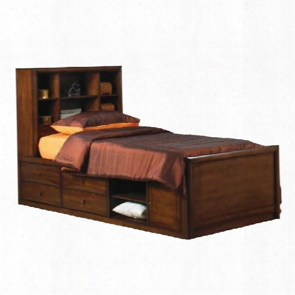 Coaster Hillary And Scottsdale Bookcase Storage Bed In Warm Brown-twin