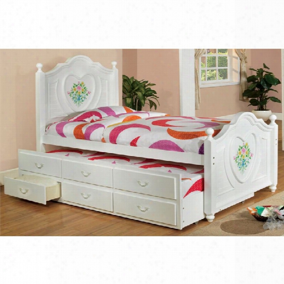 Furniture Of America Anastasia Win Platform Bed With Trundle In White