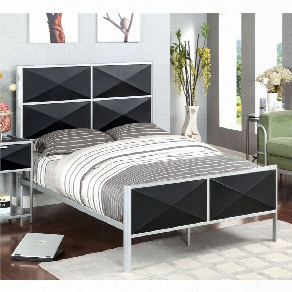 Furniture Of America Colby Full Metal Bed In Black And Silver