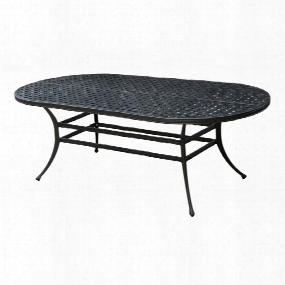 Furniture Of America Gamilt Oval Patio Dining Table In Brown And Black