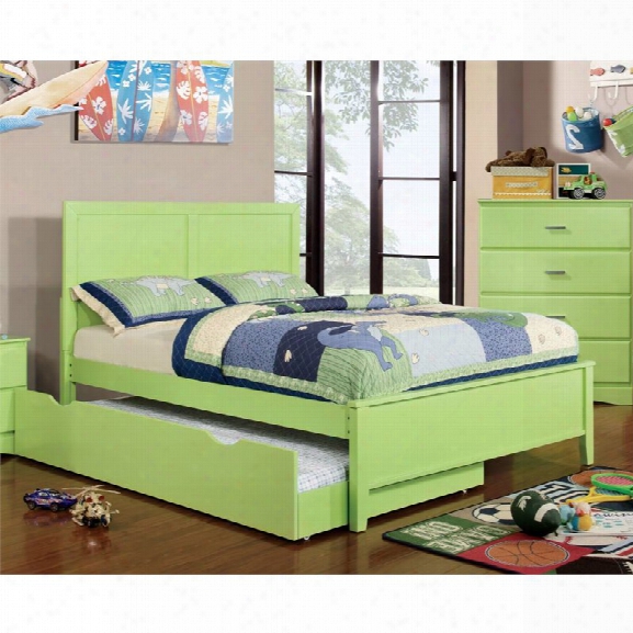 Furniture Of America Geller Full Panel Bed In Pistachio Green