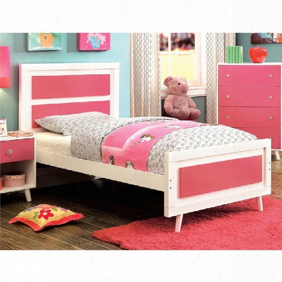 Furniture Of America Jennings Full Platform Panel Bed In Pink
