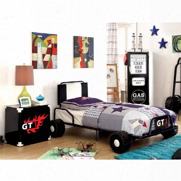 Furniture Of America Ramirez Race Car Bedroom Set In Black