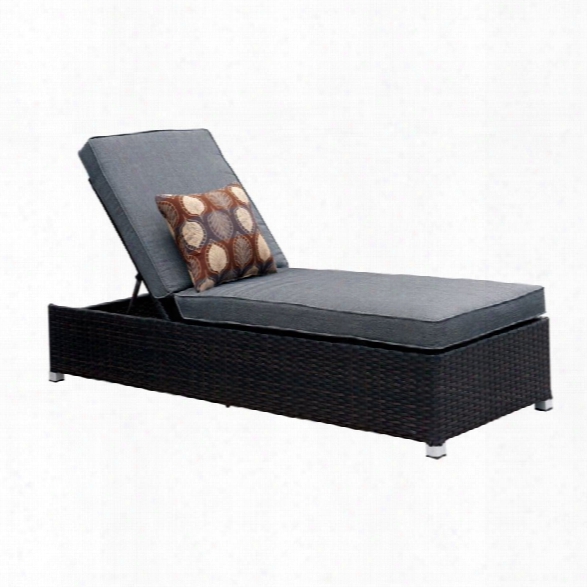 Furniture Of America Walker Adjustable Patio Chaise Lounge In Gray