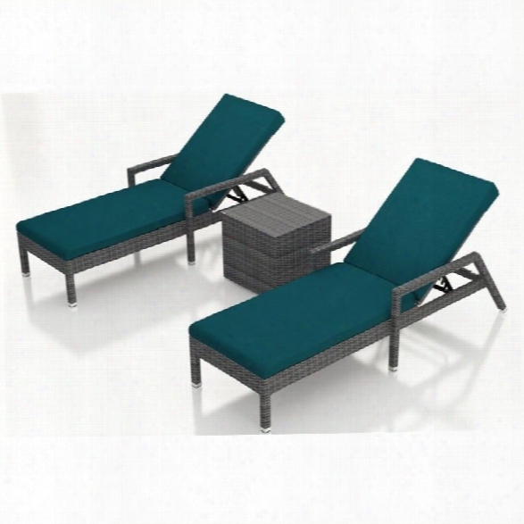 Harmonia Living District 3 Piece Patio Lounge Set In Spectrum Peacock